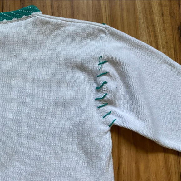 Vintage 90s Eddie Bauer Compass Crewneck Nautical Sailing Cotton Sweater - Picture 10 of 16